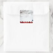 kerstversiering vierkante sticker (Tas)