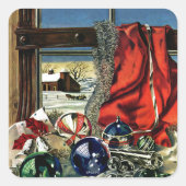 kerstversiering vierkante sticker (Voorkant)