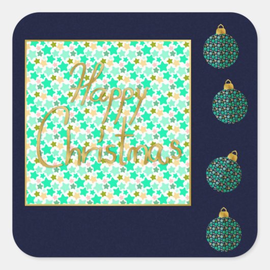 kerstversiering vierkante sticker (Voorkant)