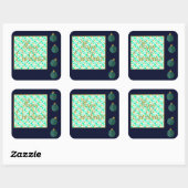 kerstversiering vierkante sticker (Vel)