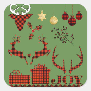 kerstversiering vierkante sticker