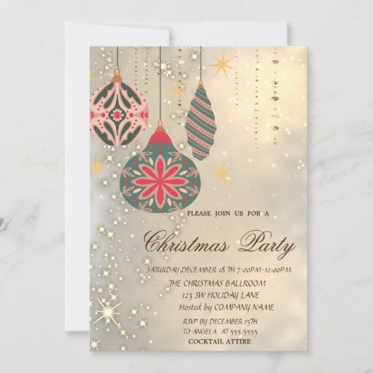 Kerstversiering Vintage Kerstfeest Goud Kaart (Voorkant)