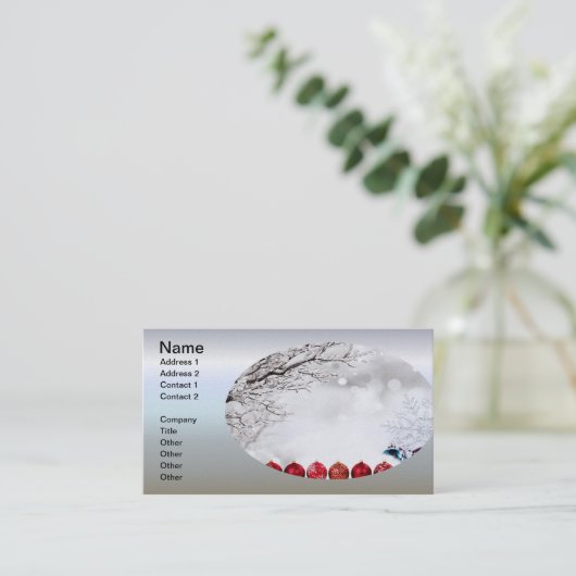 kerstversiering visitekaartje (Staand voorkant)