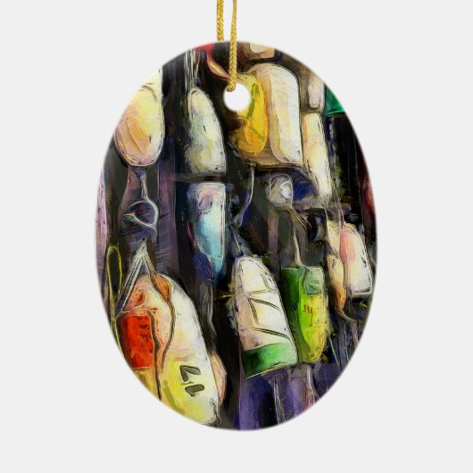 kerstversiering Vist Keramisch Ornament (Achterkant)