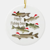 kerstversiering, visvangst, visschenkingen keramisch ornament (Voorkant)