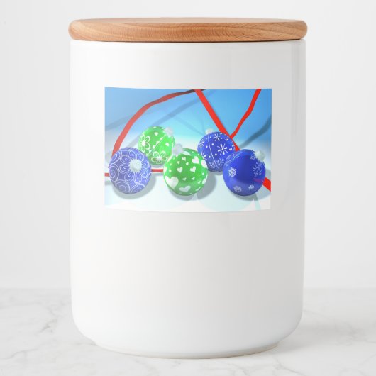 kerstversiering voedselcontainer etiket (Voorkant)