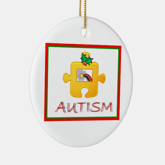 kerstversiering voor autisme keramisch ornament (Rechts)