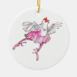 kerstversiering voor balletkip keramisch ornament
