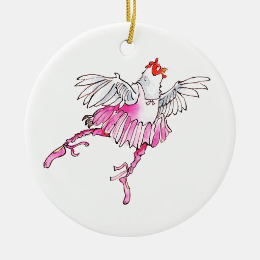 kerstversiering voor balletkip keramisch ornament (Voorkant)