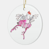 kerstversiering voor balletkip keramisch ornament (Links)
