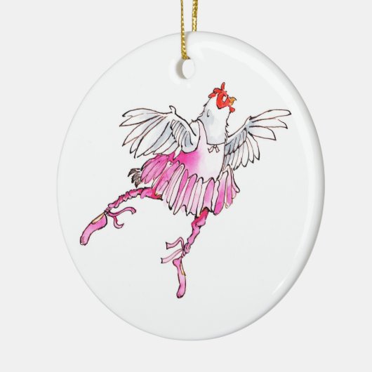 kerstversiering voor balletkip keramisch ornament (Links)