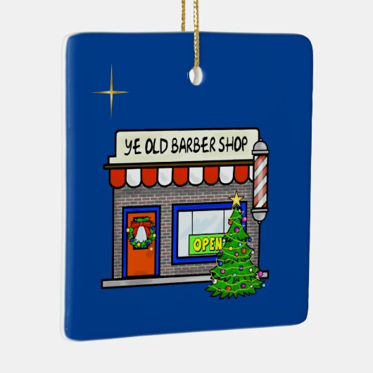 kerstversiering voor Barber Shop Keramisch Ornament (Rechts)