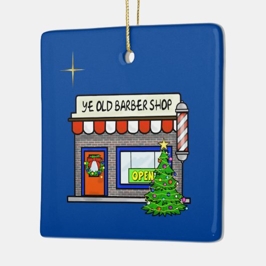 kerstversiering voor Barber Shop Keramisch Ornament (Links)