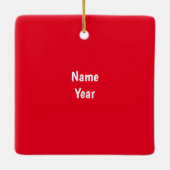 kerstversiering voor Barber Shop Keramisch Ornament (Achterkant)