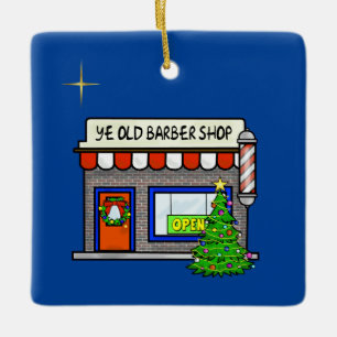 kerstversiering voor Barber Shop Keramisch Ornament