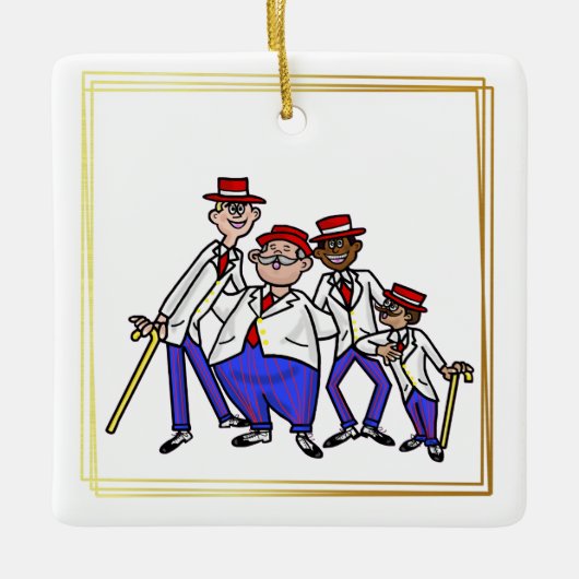 kerstversiering voor Barber Shop Quartet Keramisch Ornament (Voorkant)