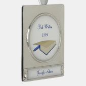 kerstversiering voor beste schrijver verzilverd banner ornament (Rechts)