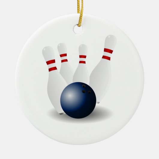 kerstversiering voor Bowling Keramisch Ornament (Voorkant)