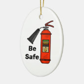 kerstversiering voor brandveiligheid keramisch ornament (Links)