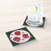Kerstversiering voor Bunco Glazen Onderzetter (Schuin)