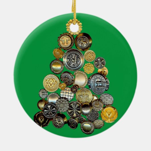 kerstversiering voor Button Collectors Keramisch Ornament (Achterkant)