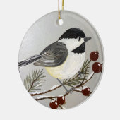 Kerstversiering voor Chickadee Keramisch Ornament (Links)