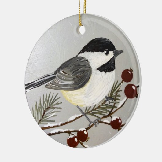 Kerstversiering voor Chickadee Keramisch Ornament (Links)