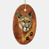 Kerstversiering voor Cougar Keramisch Ornament (Rechts)