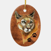 Kerstversiering voor Cougar Keramisch Ornament (Voorkant)