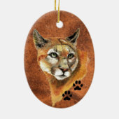Kerstversiering voor Cougar Keramisch Ornament (Achterkant)