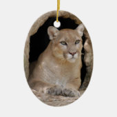 Kerstversiering voor Cougar Keramisch Ornament (Voorkant)