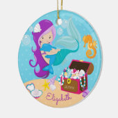 kerstversiering voor Cute Mermaid en Dolphin Keramisch Ornament (Links)