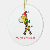 Kerstversiering voor de Giraffe van kinderen Keramisch Ornament (Links)