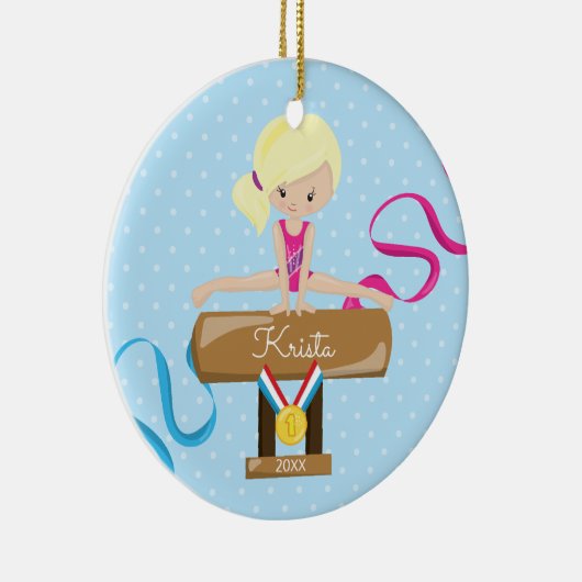 kerstversiering voor de Gymnast Gymnastics Keramisch Ornament (Rechts)