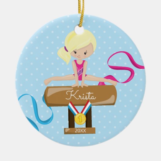 kerstversiering voor de Gymnast Gymnastics Keramisch Ornament (Voorkant)