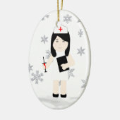 kerstversiering voor de luie zuster 3 keramisch ornament (Links)