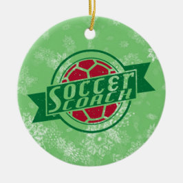Kerstversiering voor de voetbalsport, Voetbal coac Keramisch Ornament