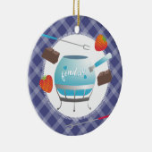 kerstversiering voor Fondue chocolade-aardbeien Keramisch Ornament (Rechts)