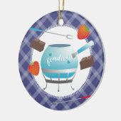 kerstversiering voor Fondue chocolade-aardbeien Keramisch Ornament (Links)