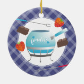 kerstversiering voor Fondue chocolade-aardbeien Keramisch Ornament (Achterkant)