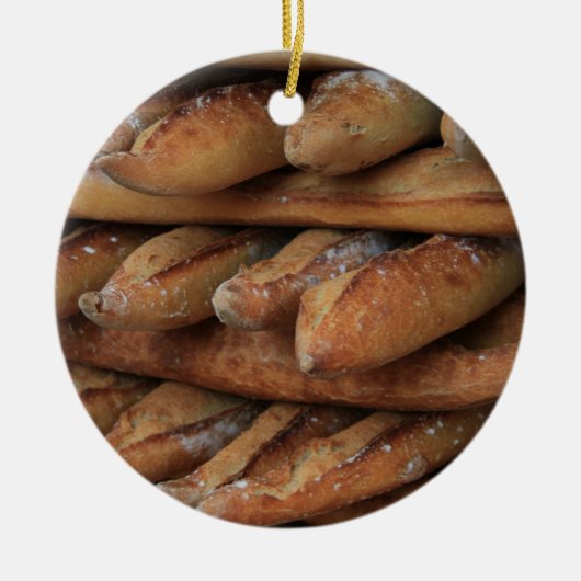 kerstversiering voor Frans brood Keramisch Ornament (Voorkant)