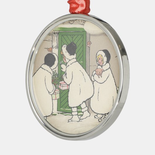  kerstversiering voor Franse cadeaumeisjes Metalen Ornament (Links)