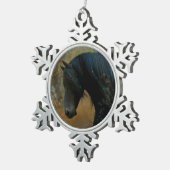 kerstversiering voor Friesian Horse Tin Sneeuwvlok Ornament (Rechts)
