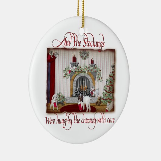 kerstversiering voor  geiten keramisch ornament (Rechts)