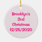 kerstversiering voor gepersonaliseerd meisje keramisch ornament (Achterkant)