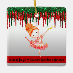 kerstversiering voor grootouders Young Girl Keramisch Ornament