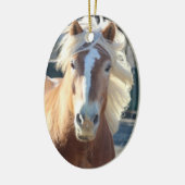 kerstversiering voor haflinger keramisch ornament (Links)