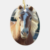 kerstversiering voor haflinger keramisch ornament (Achterkant)