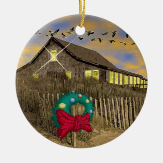 kerstversiering voor het kerstfeest van het beach  keramisch ornament (Voorkant)