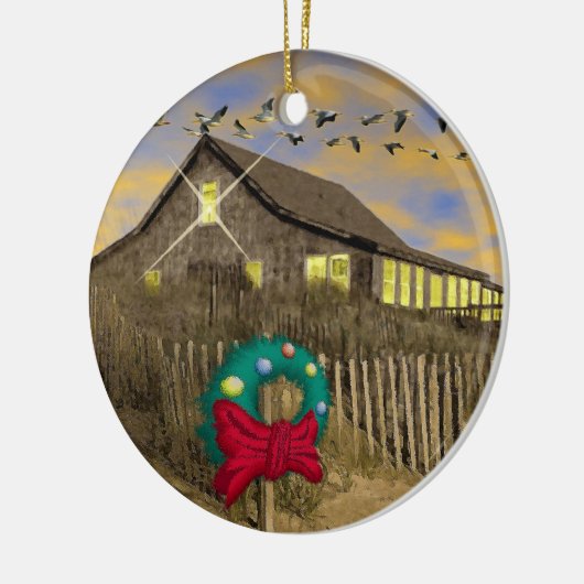 kerstversiering voor het kerstfeest van het beach  keramisch ornament (Links)